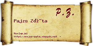 Pajzs Zéta névjegykártya